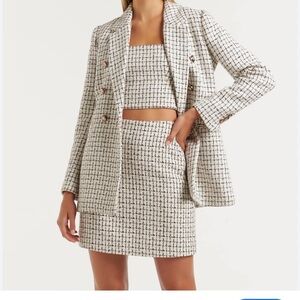 Ever New Tweed Bouclé Blazer - Black and White
